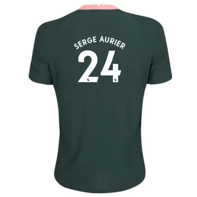 Kinder Fußball Serge Aurier #24 Auswärtstrikot Dunkelgrün Trikot 2020/21 Hemd