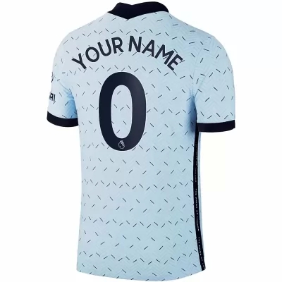 Kinder Fußball Dein Name #0 Auswärtstrikot Hellblau Trikot 2020/21 Hemd