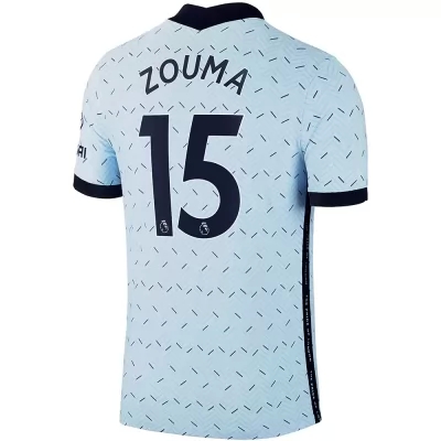 Kinder Fußball Kurt Zouma #15 Auswärtstrikot Hellblau Trikot 2020/21 Hemd
