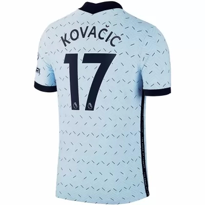Kinder Fußball Mateo Kovacic #17 Auswärtstrikot Hellblau Trikot 2020/21 Hemd