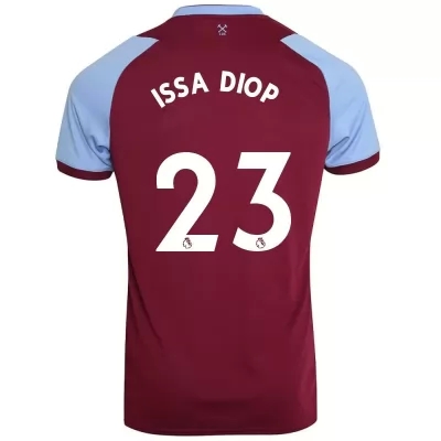 Kinder Fußball Issa Diop #23 Heimtrikot Burgund Trikot 2020/21 Hemd