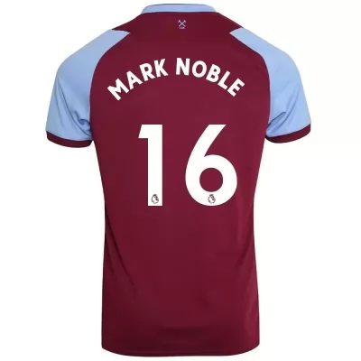 Kinder Fußball Mark Noble #16 Heimtrikot Burgund Trikot 2020/21 Hemd