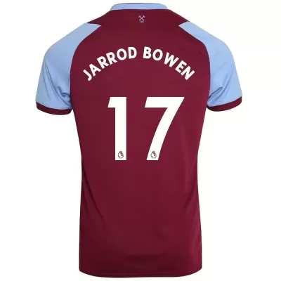 Kinder Fußball Jarrod Bowen #17 Heimtrikot Burgund Trikot 2020/21 Hemd