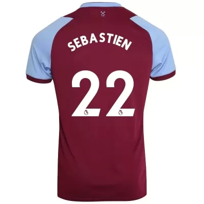 Kinder Fußball Sebastien Haller #22 Heimtrikot Burgund Trikot 2020/21 Hemd