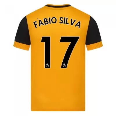 Kinder Fußball Fabio Silva #17 Heimtrikot Orange Trikot 2020/21 Hemd