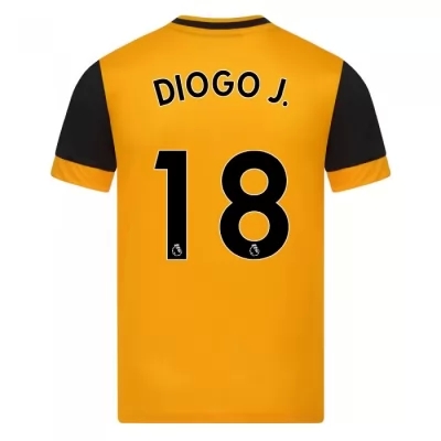 Kinder Fußball Diogo Jota #18 Heimtrikot Orange Trikot 2020/21 Hemd