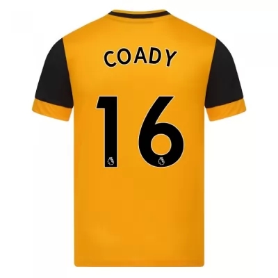 Kinder Fußball Conor Coady #16 Heimtrikot Orange Trikot 2020/21 Hemd
