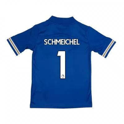 Kinder Fußball Kasper Schmeichel #1 Heimtrikot Blau Trikot 2020/21 Hemd