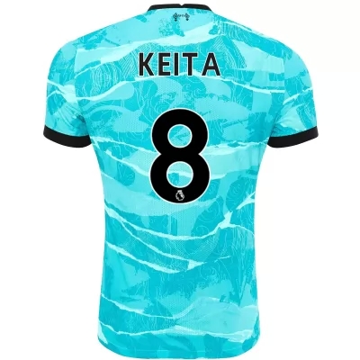 Kinder Fußball Naby Keita #8 Auswärtstrikot Blau Trikot 2020/21 Hemd