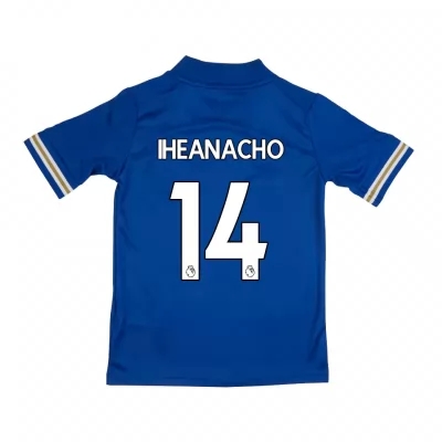 Kinder Fußball Kelechi Iheanacho #14 Heimtrikot Blau Trikot 2020/21 Hemd