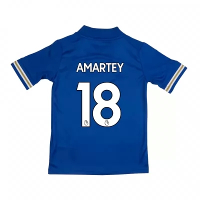 Kinder Fußball Daniel Amartey #18 Heimtrikot Blau Trikot 2020/21 Hemd
