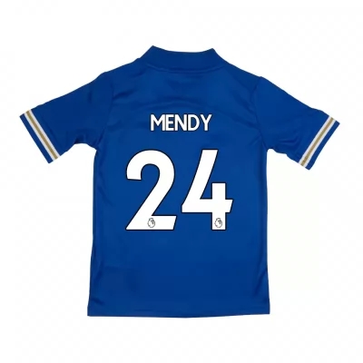 Kinder Fußball Nampalys Mendy #24 Heimtrikot Blau Trikot 2020/21 Hemd