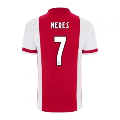 Kinder Fußball David Neres #7 Heimtrikot Rot Trikot 2020/21 Hemd