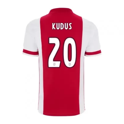 Kinder Fußball Mohammed Kudus #20 Heimtrikot Rot Trikot 2020/21 Hemd