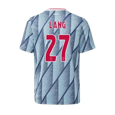 Kinder Fußball Noa Lang #27 Auswärtstrikot Blau Trikot 2020/21 Hemd