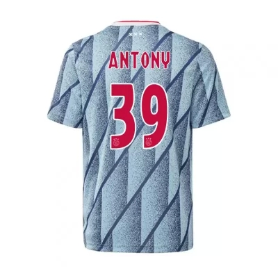 Kinder Fußball Antony #39 Auswärtstrikot Blau Trikot 2020/21 Hemd
