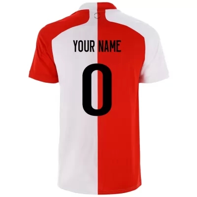 Kinder Fußball Dein Name #0 Heimtrikot Rot Weiß Trikot 2020/21 Hemd
