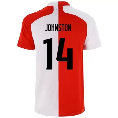 Kinder Fußball George Johnston #14 Heimtrikot Rot Weiß Trikot 2020/21 Hemd