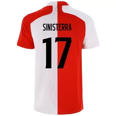 Kinder Fußball Luis Sinisterra #17 Heimtrikot Rot Weiß Trikot 2020/21 Hemd