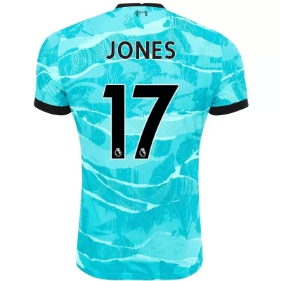 Kinder Fußball Curtis Jones #17 Auswärtstrikot Blau Trikot 2020/21 Hemd