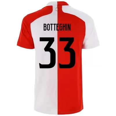 Kinder Fußball Eric Botteghin #33 Heimtrikot Rot Weiß Trikot 2020/21 Hemd