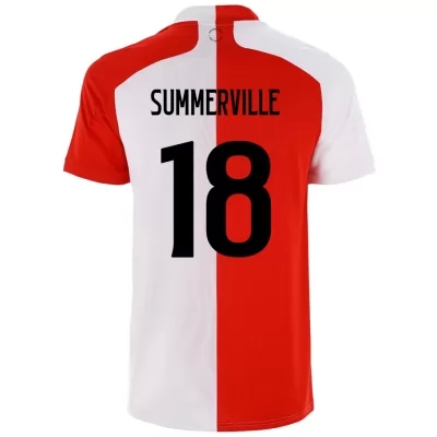 Kinder Fußball Crysencio Summerville #18 Heimtrikot Rot Weiß Trikot 2020/21 Hemd