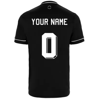 Kinder Fußball Dein Name #0 Auswärtstrikot Schwarz Trikot 2020/21 Hemd