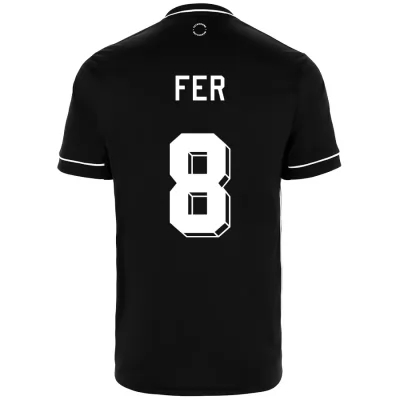 Kinder Fußball Leroy Fer #8 Auswärtstrikot Schwarz Trikot 2020/21 Hemd