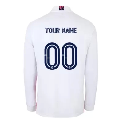 Kinder Fußball Dein Name #0 Heimtrikot Weiß Long Sleeve Trikot 2020/21 Hemd