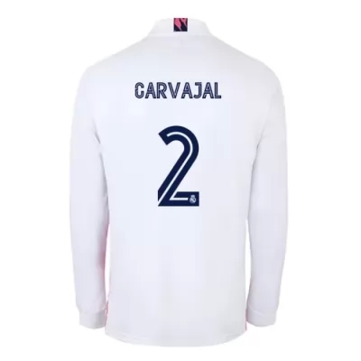 Kinder Fußball Daniel Carvajal #2 Heimtrikot Weiß Long Sleeve Trikot 2020/21 Hemd