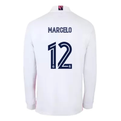 Kinder Fußball Marcelo #12 Heimtrikot Weiß Long Sleeve Trikot 2020/21 Hemd