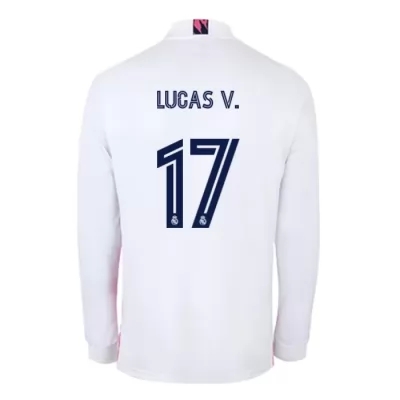 Kinder Fußball Lucas Vazquez #17 Heimtrikot Weiß Long Sleeve Trikot 2020/21 Hemd