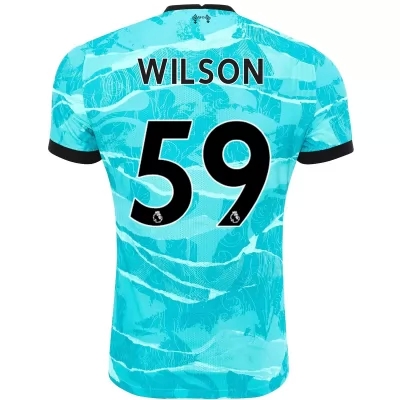 Kinder Fußball Harry Wilson #59 Auswärtstrikot Blau Trikot 2020/21 Hemd