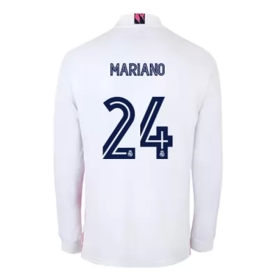 Kinder Fußball Mariano Diaz #24 Heimtrikot Weiß Long Sleeve Trikot 2020/21 Hemd
