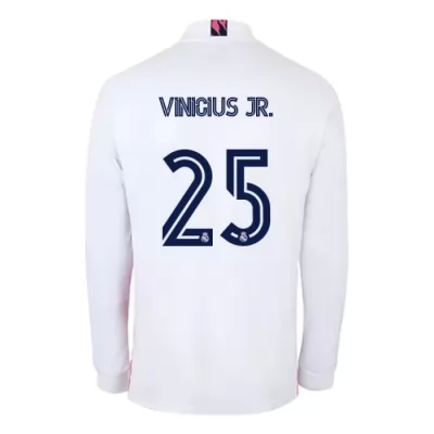 Kinder Fußball Vinicius Junior #25 Heimtrikot Weiß Long Sleeve Trikot 2020/21 Hemd