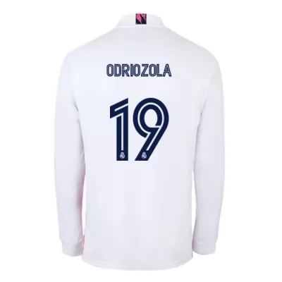 Kinder Fußball Alvaro Odriozola #19 Heimtrikot Weiß Long Sleeve Trikot 2020/21 Hemd