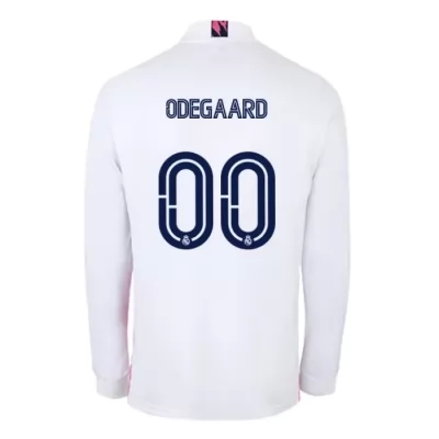 Kinder Fußball Martin Odegaard #0 Heimtrikot Weiß Long Sleeve Trikot 2020/21 Hemd