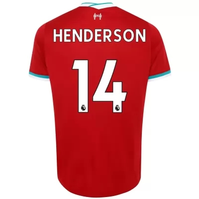 Kinder Fußball Jordan Henderson #14 Heimtrikot Rot Trikot 2020/21 Hemd