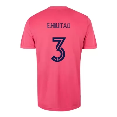 Kinder Fußball Eder Militao #3 Auswärtstrikot Rosa Trikot 2020/21 Hemd