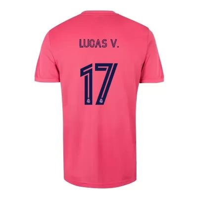 Kinder Fußball Lucas Vazquez #17 Auswärtstrikot Rosa Trikot 2020/21 Hemd