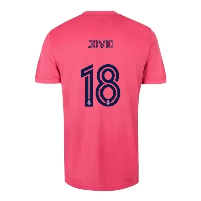 Kinder Fußball Luka Jovic #18 Auswärtstrikot Rosa Trikot 2020/21 Hemd