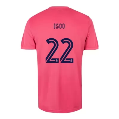 Kinder Fußball Isco #22 Auswärtstrikot Rosa Trikot 2020/21 Hemd