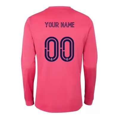Kinder Fußball Dein Name #0 Auswärtstrikot Rosa Long Sleeve Trikot 2020/21 Hemd
