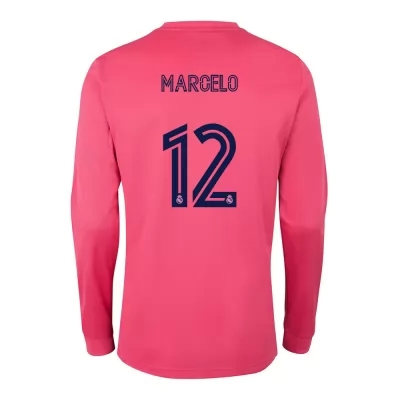 Kinder Fußball Marcelo #12 Auswärtstrikot Rosa Long Sleeve Trikot 2020/21 Hemd