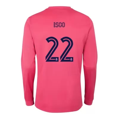 Kinder Fußball Isco #22 Auswärtstrikot Rosa Long Sleeve Trikot 2020/21 Hemd