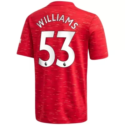 Kinder Fußball Brandon Williams #53 Heimtrikot Rot Trikot 2020/21 Hemd