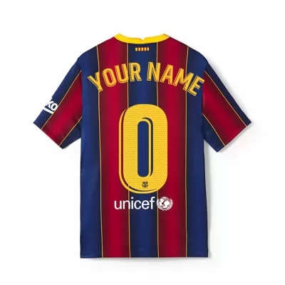 Kinder Fußball Dein Name #0 Heimtrikot Rot Blau Trikot 2020/21 Hemd