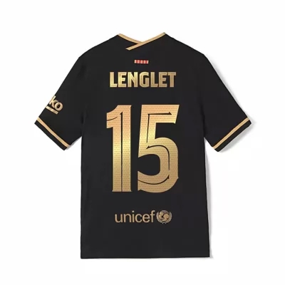 Kinder Fußball Clement Lenglet #15 Auswärtstrikot Schwarz Trikot 2020/21 Hemd