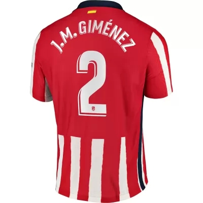 Kinder Fußball Jose Gimenez #2 Heimtrikot Rot Trikot 2020/21 Hemd