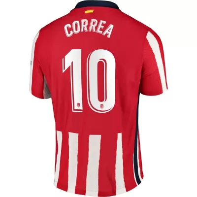 Kinder Fußball Angel Correa #10 Heimtrikot Rot Trikot 2020/21 Hemd